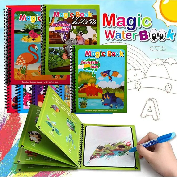 Kids Magic Water Book Painting Drawing Coloring Board Book Doodle & Magic Water Pen