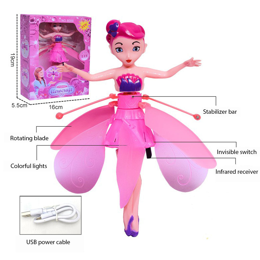 Magic Flying Fairy Princess Doll For Kids Usb Rechargeable Gesture Sensing Flying Doll