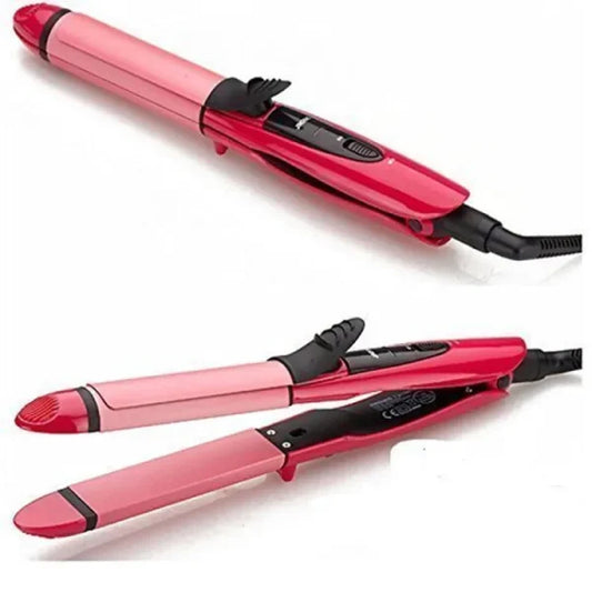 Professional 2 In 1 Hair Curler & Straightener