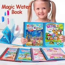 Kids Magic Water Book Painting Drawing Coloring Board Book Doodle & Magic Water Pen